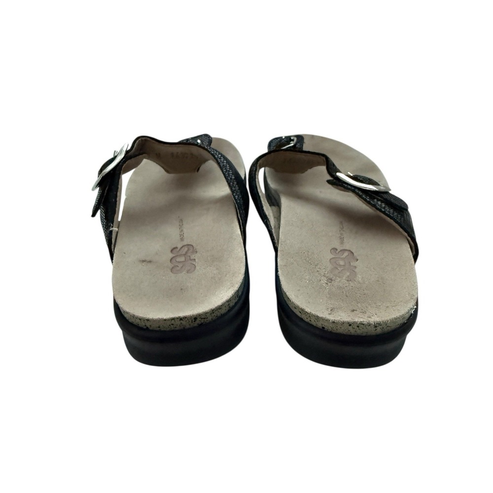 SAS Sandals Womens 7 M SANIBEL Thong Black Toe-Post Buckle Strap Comfort Low Top - Picture 4 of 6